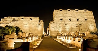 egypt luxor karnak temple at night