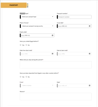 Passport information