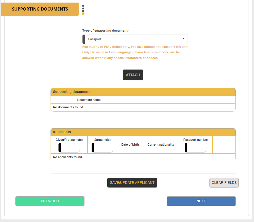 Documentos de respaldo para las pautas de visa electrónica para Egipto